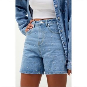Milk It studded denim shorts